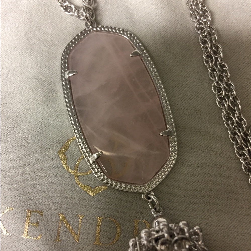 Kendra Scott Rose Quartz Rayne Necklace New - Picture 6 of 6